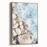 Framed canvas depicting a vintage landscape painting in muted gold and black tones, suitable for bedroom decor.