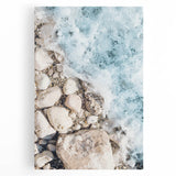 Large black and white abstract art on stretched canvas, featuring fluid shapes, ideal for kitchen wall art.