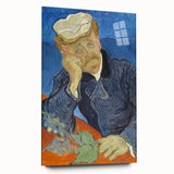 Large abstract wall art on acrylic glass depicting swirling blue and yellow tones, ideal for bedroom or dining room decor.