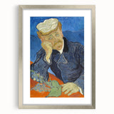 Extra large abstract art print of textured swirls in vibrant blues and yellows on a framed canvas.