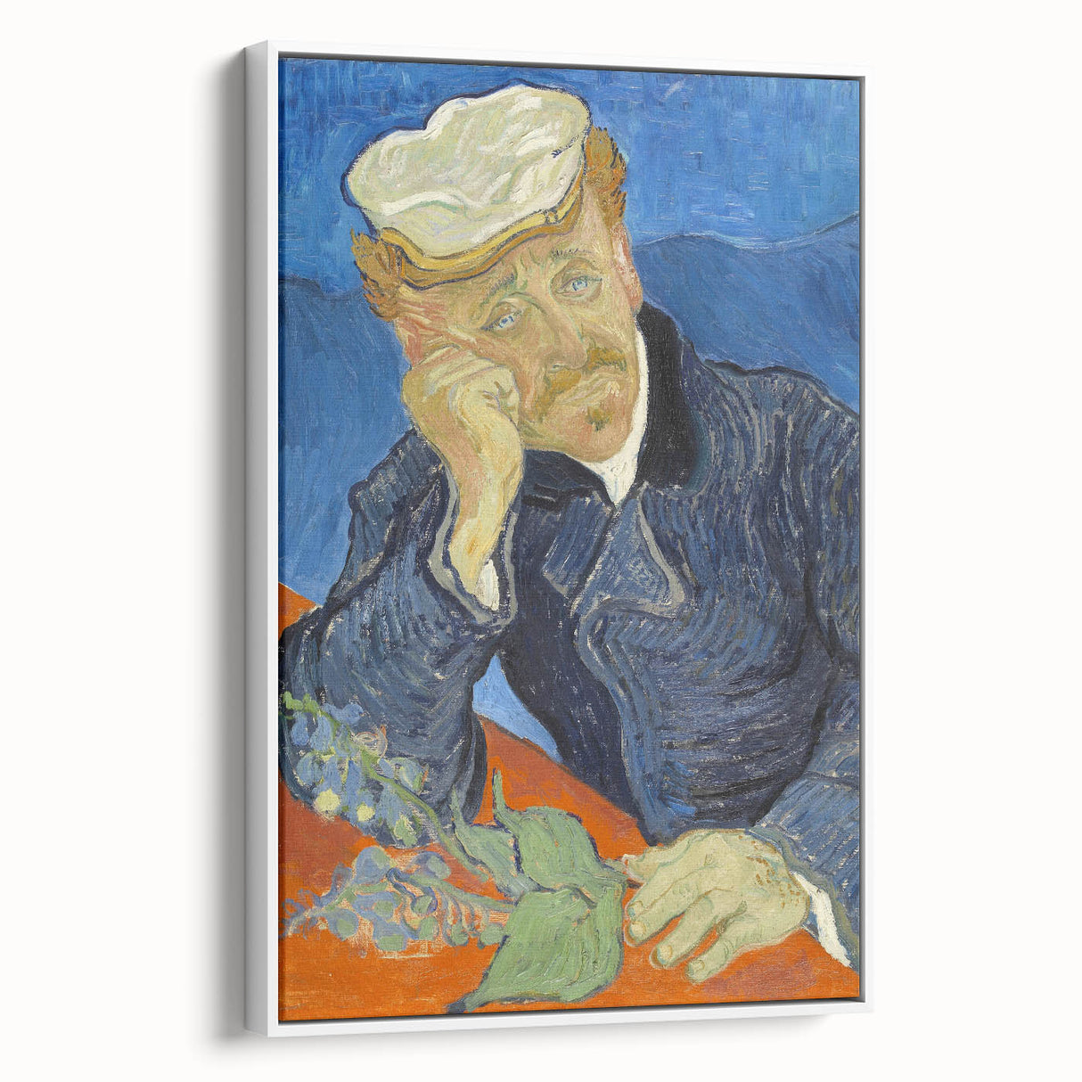 Extra large framed canvas of vintage poster art featuring a colorful Van Gogh painting, ideal for living room decor.