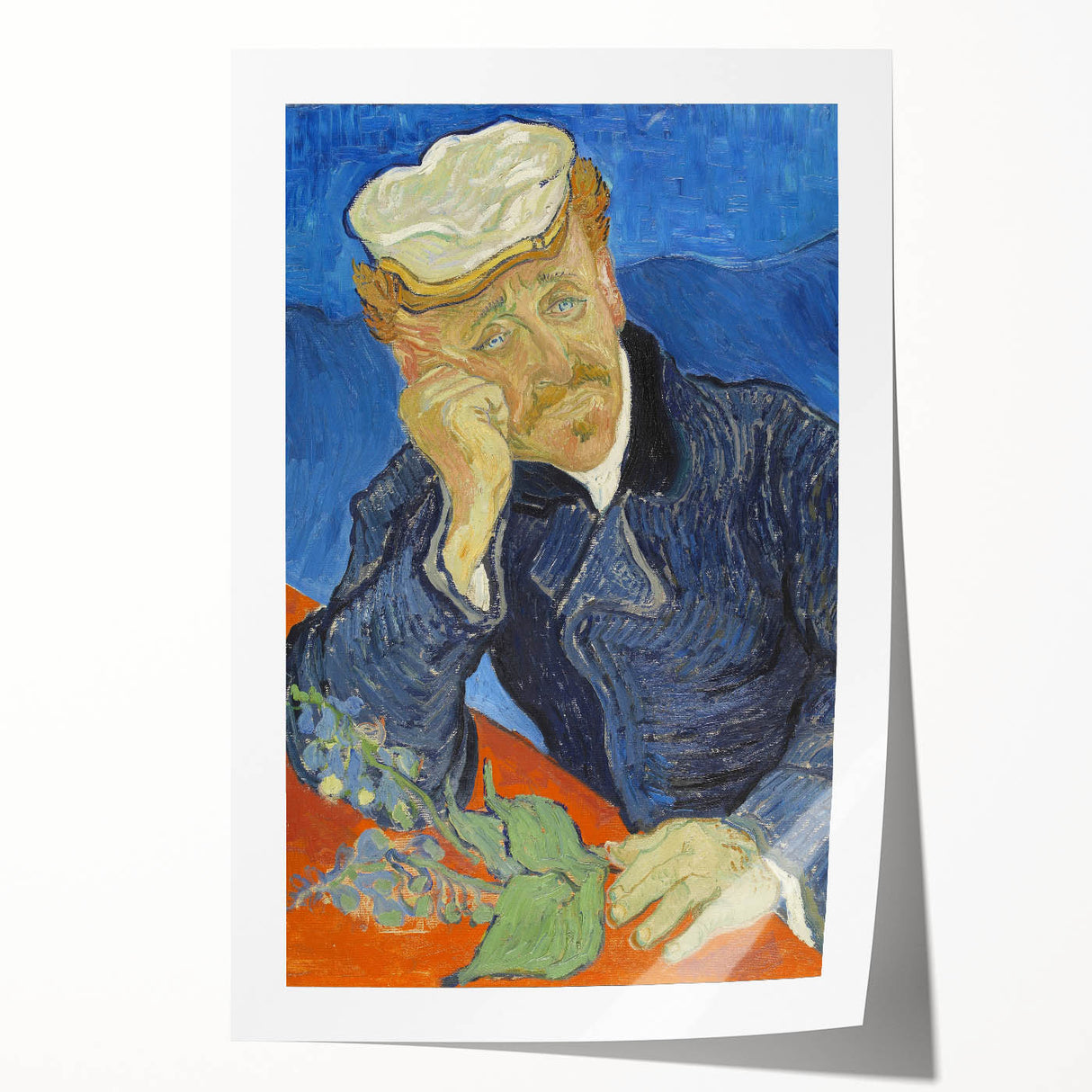 Extra large rolled canvas print featuring a Van Gogh-inspired floral design in vibrant colors.