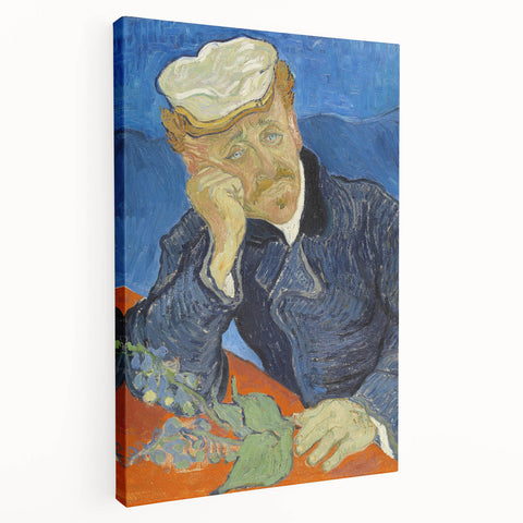Vincent van Gogh-inspired oil painting on stretched canvas depicting a starry night in vibrant blue and yellow tones.