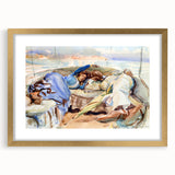 Romanticism Art: Two Figures in a Boat by Sargent - Scenic Canvas