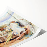 Romanticism Art: Two Figures in a Boat by Sargent - Scenic Canvas