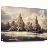 Winter Wonderland Living Room Wall Art - Serene Landscape Canvas