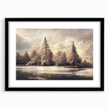 Winter Wonderland Living Room Wall Art - Serene Landscape Canvas