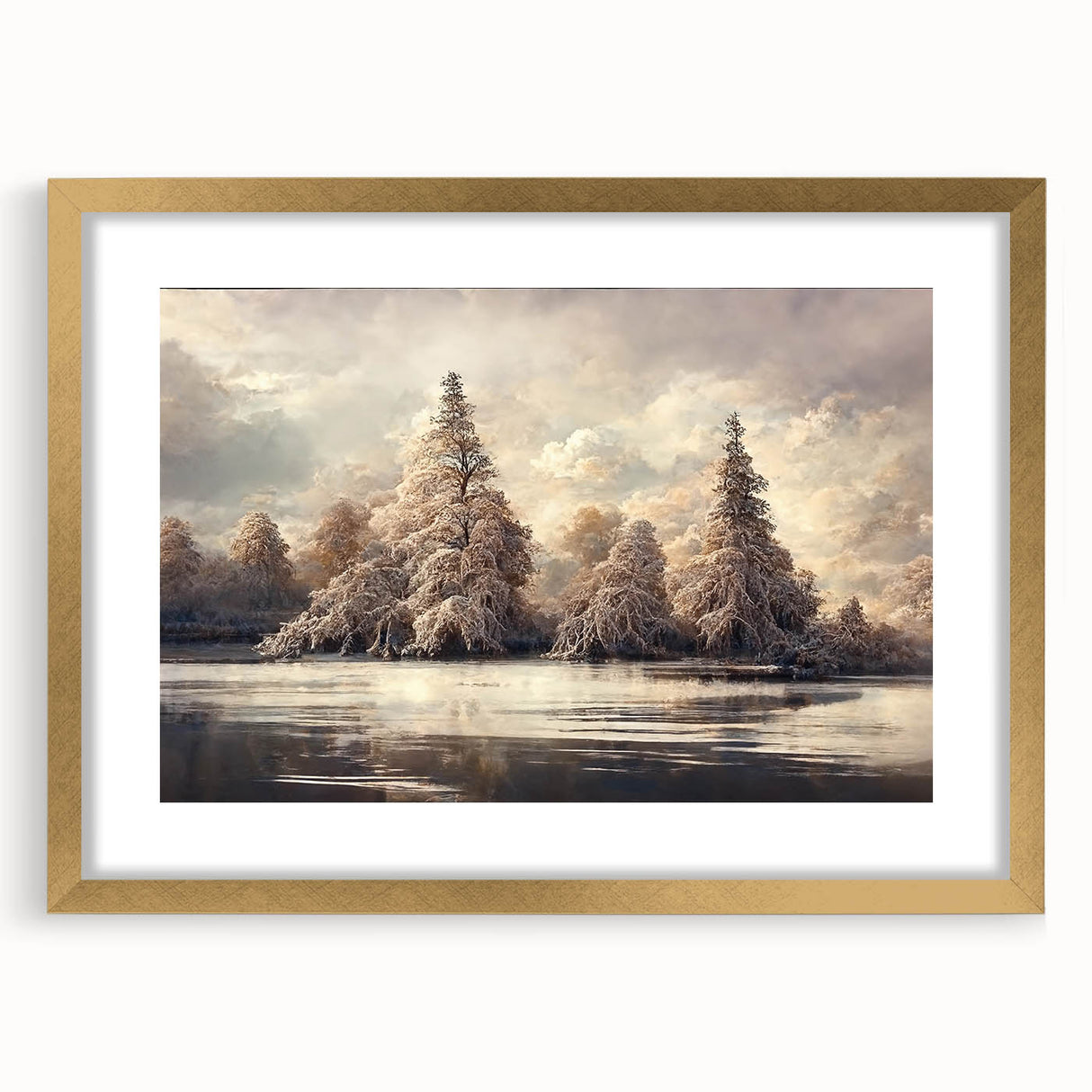 Winter Wonderland Living Room Wall Art - Serene Landscape Canvas
