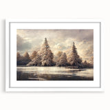 Winter Wonderland Living Room Wall Art - Serene Landscape Canvas