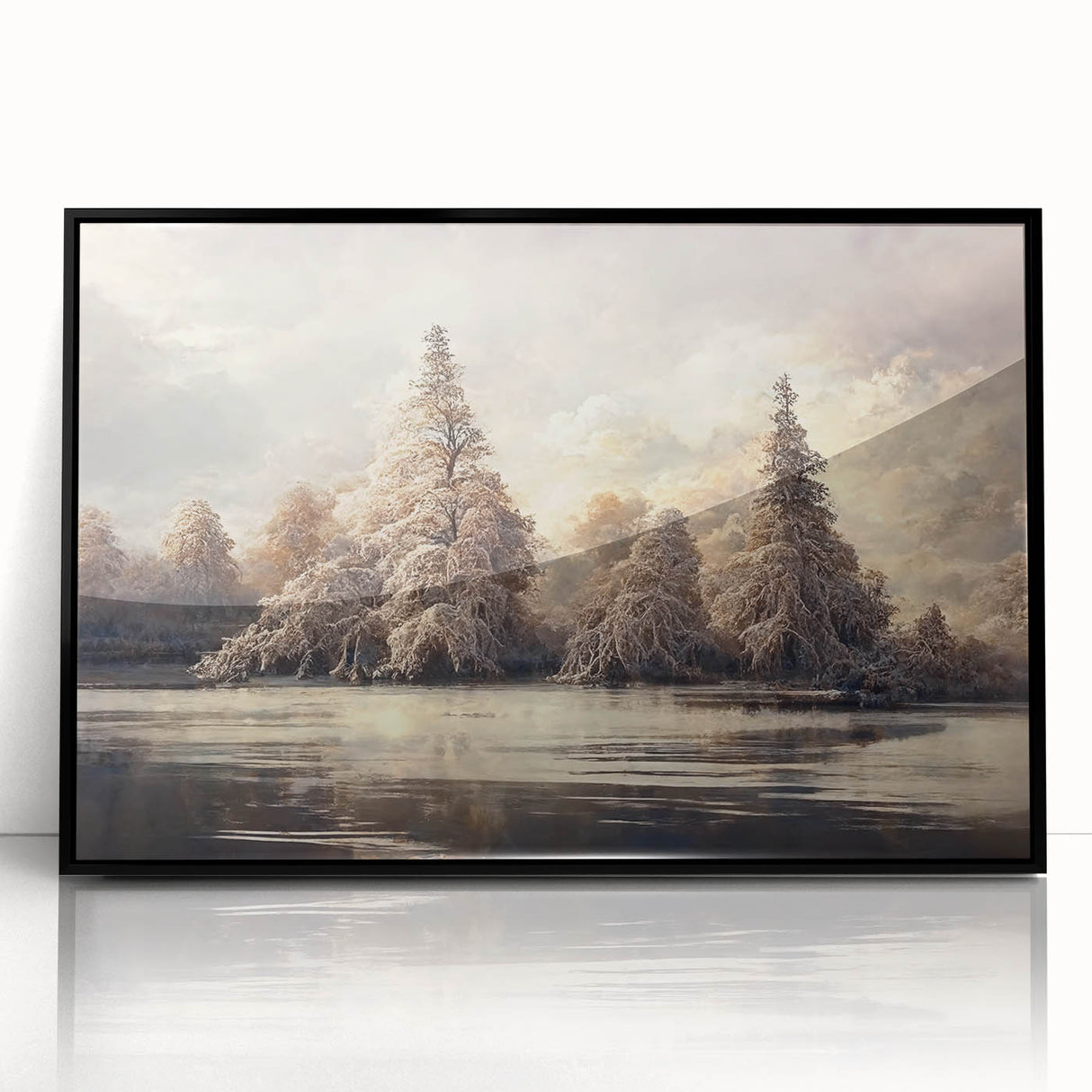 Winter Wonderland Living Room Wall Art - Serene Landscape Canvas