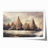 Winter Wonderland Living Room Wall Art - Serene Landscape Canvas