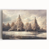 Winter Wonderland Living Room Wall Art - Serene Landscape Canvas