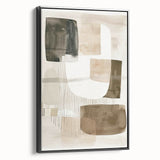 Framed black abstract minimalist wall art displayed from the side, showcasing clean lines and modern design, perfect for contemporary home decor.
