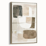 Framed minimalist wall art featuring an abstract gold design on canvas, showcasing a sleek side view against a neutral backdrop, perfect for modern decor.
