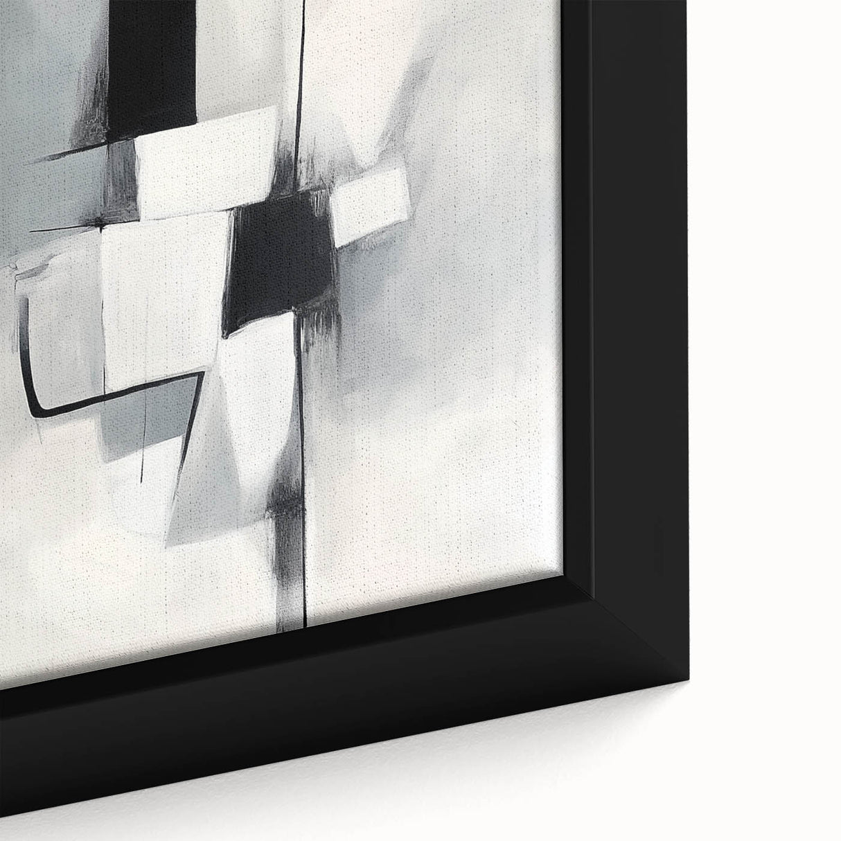 Geometric Abstract Wall Decor – Modern Black & White Canvas Design