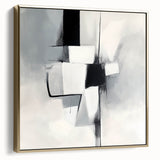 Geometric Abstract Wall Decor – Modern Black & White Canvas Design