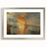 Romanticism Art: Burning of Parliament by Turner - Dramatic Canvas