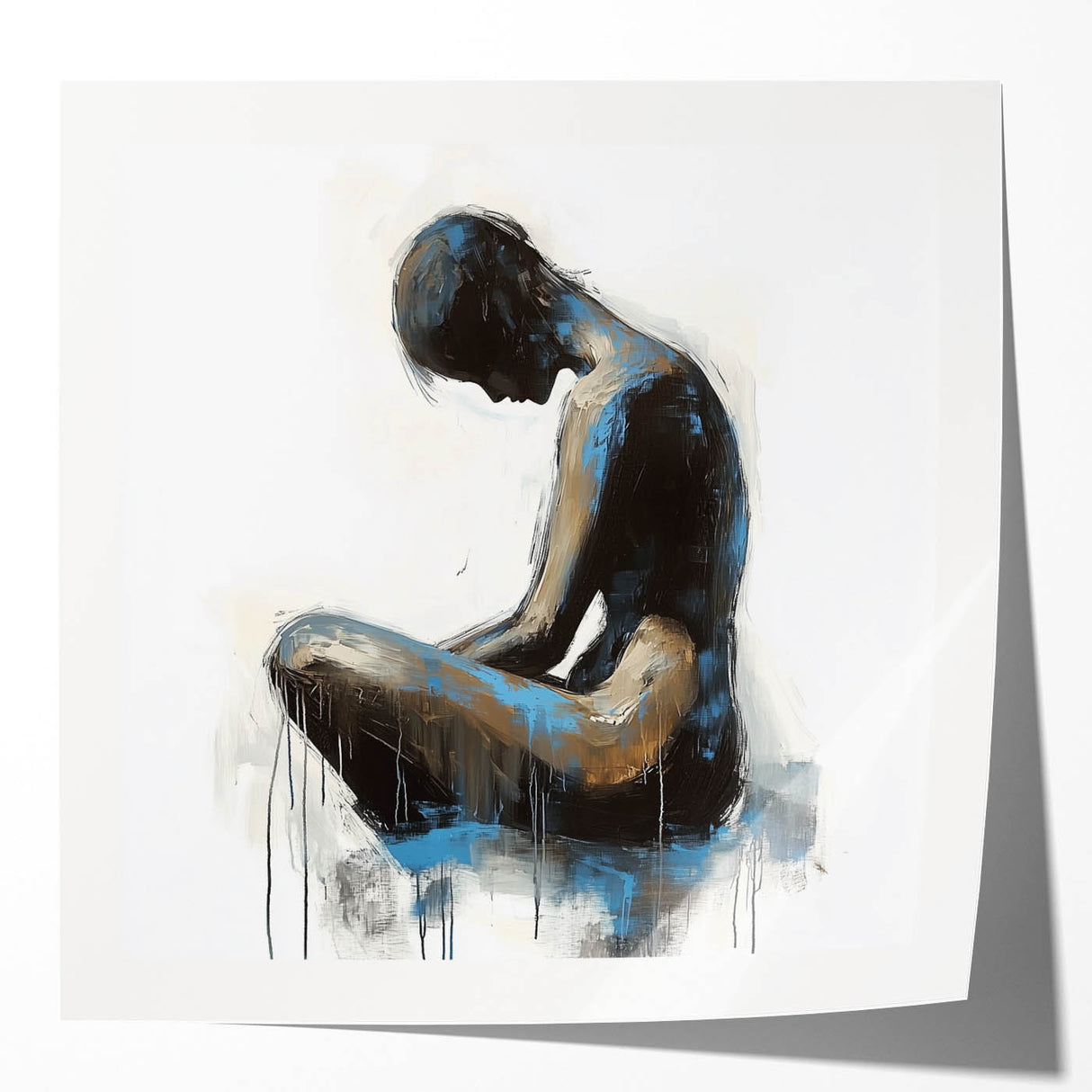 Emotive Figure Living Room Wall Art - Modern Abstract Canvas