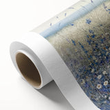 Abstract floral design rolled canvas artwork showcasing vibrant colors and intricate patterns, elegantly packaged in a protective tube, perfect for home decor.