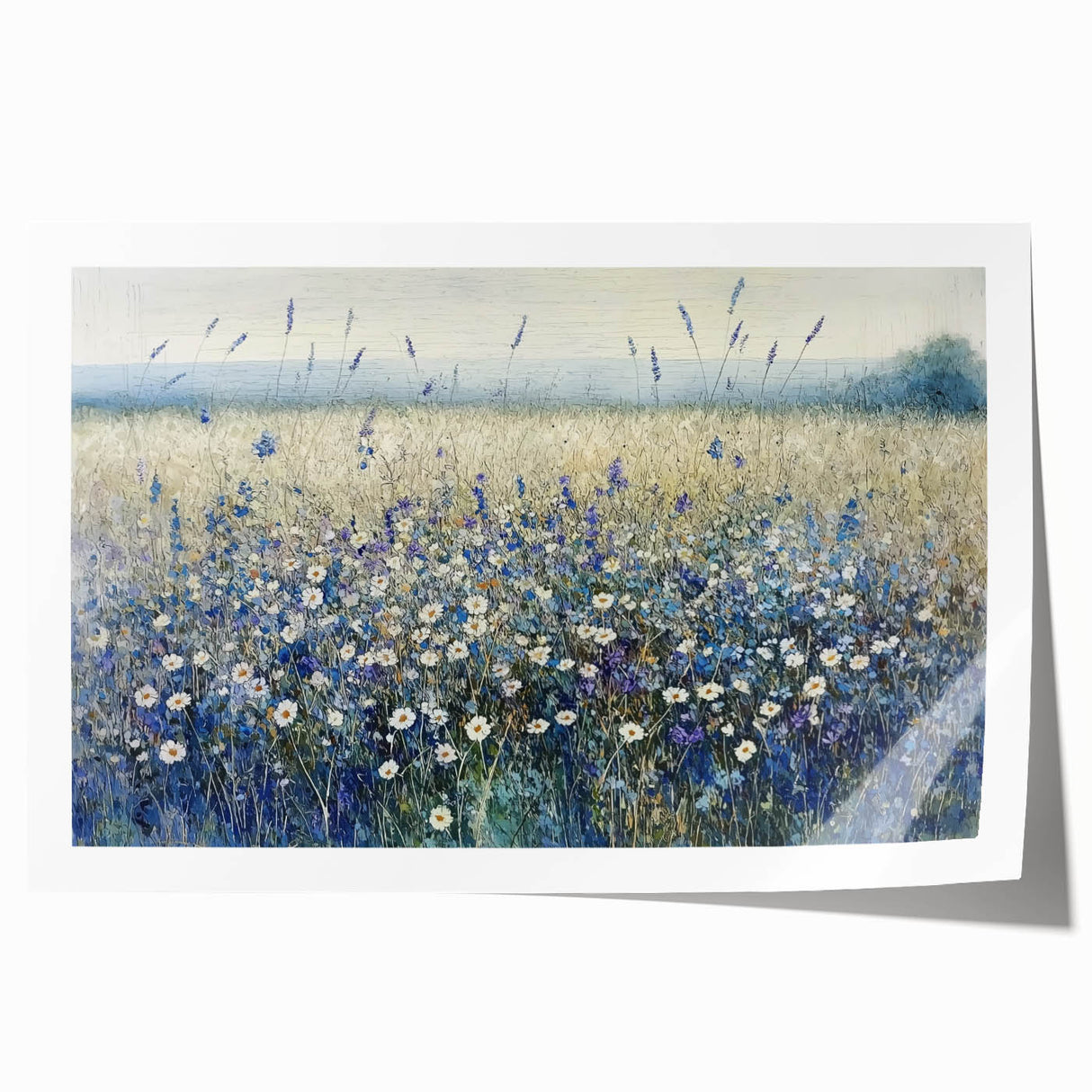 Abstract floral rolled print showcasing vibrant colors and intricate designs, ideal for home decor or art enthusiasts, packaged securely in a cardboard tube.
