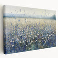 Abstract floral canvas art with vibrant colors and intricate designs, displayed in a side view showcasing its stretched edges, perfect for modern home decor.