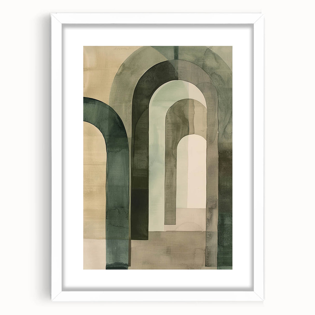 Abstract minimalist wall art frame featuring a sleek white mat and modern design, perfect for contemporary decor, displayed in a well-lit interior setting.