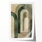 Abstract minimalist wall art print featuring soft pastel colors and geometric shapes, rolled and ready for framing, showcasing a modern artistic style perfect for contemporary decor.