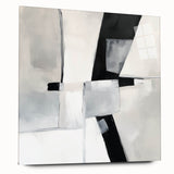 Minimalist Abstract Wall Art – Black & Gray Modern Canvas Design