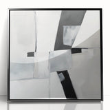 Minimalist Abstract Wall Art – Black & Gray Modern Canvas Design