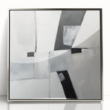Minimalist Abstract Wall Art – Black & Gray Modern Canvas Design