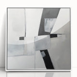 Minimalist Abstract Wall Art – Black & Gray Modern Canvas Design