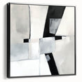 Minimalist Abstract Wall Art – Black & Gray Modern Canvas Design