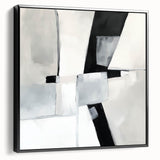 Minimalist Abstract Wall Art – Black & Gray Modern Canvas Design