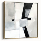 Minimalist Abstract Wall Art – Black & Gray Modern Canvas Design