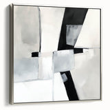 Minimalist Abstract Wall Art – Black & Gray Modern Canvas Design