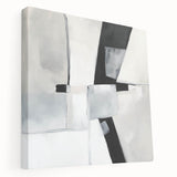 Minimalist Abstract Wall Art – Black & Gray Modern Canvas Design