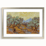 Van Gogh Olive Trees Under Sun - Impressionist Wall Art Print