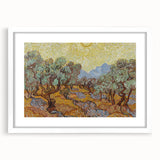 Van Gogh Olive Trees Under Sun - Impressionist Wall Art Print