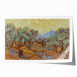 Van Gogh Olive Trees Under Sun - Impressionist Wall Art Print
