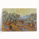 Van Gogh Olive Trees Under Sun - Impressionist Wall Art Print
