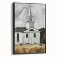 Modern Wall Art: Classic Church Landscape – Elegant Black & White Decor