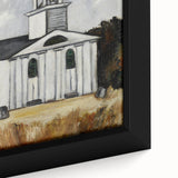 Modern Wall Art: Classic Church Landscape – Elegant Black & White Decor