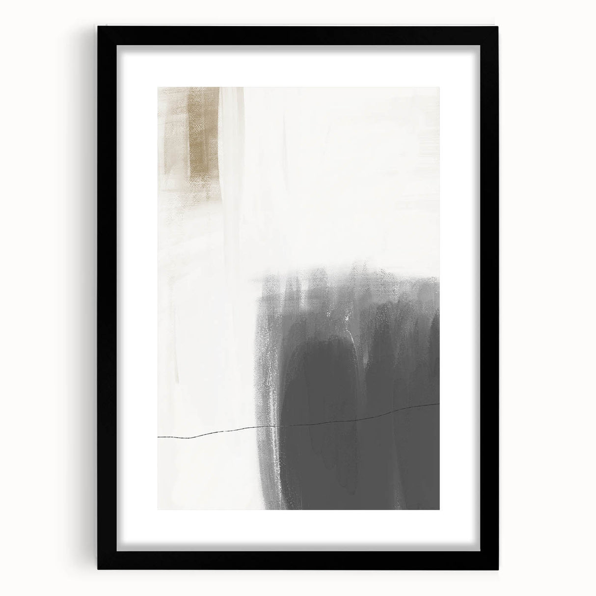 Dining Room Wall Decor – Bold Black and White Abstract Canvas