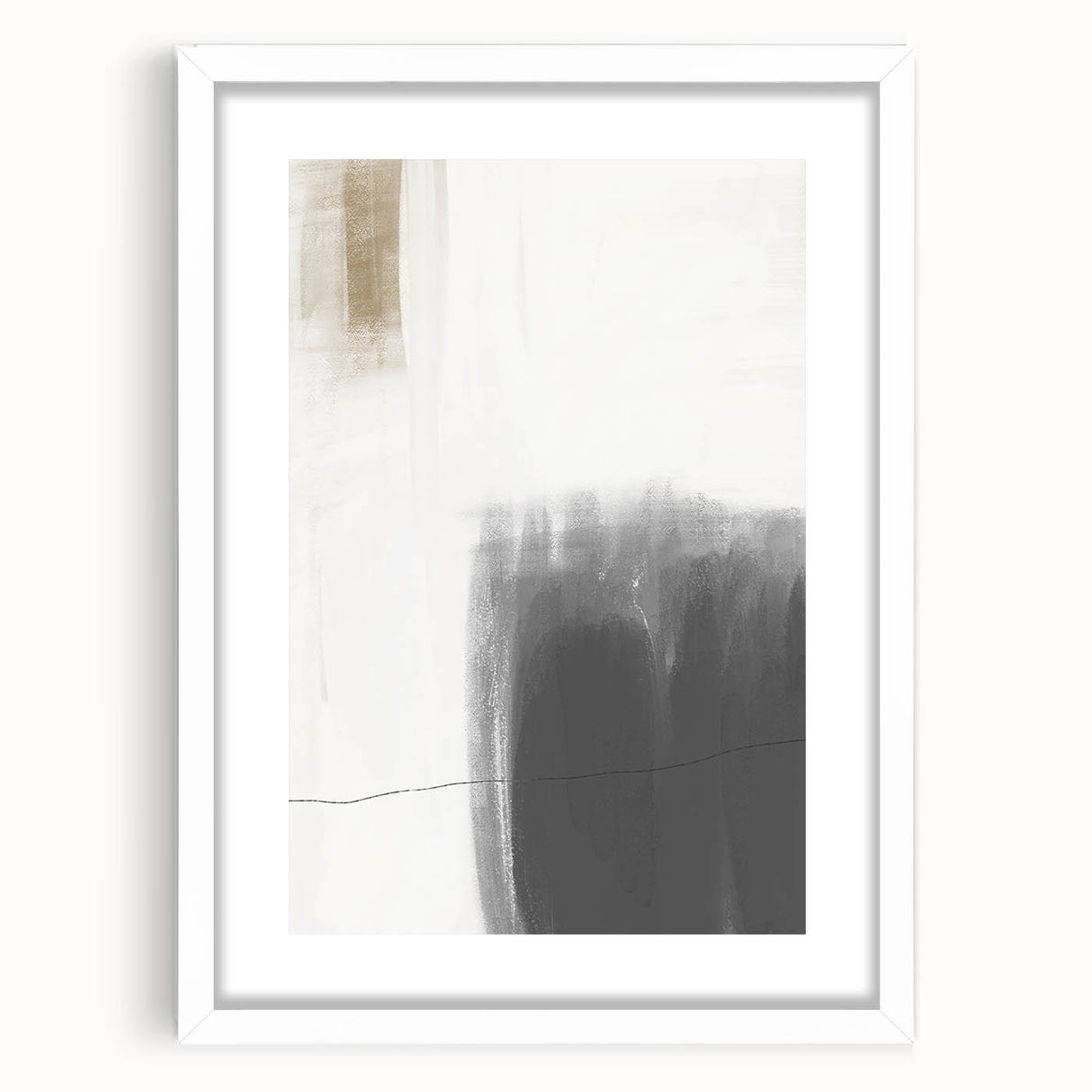Dining Room Wall Decor – Bold Black and White Abstract Canvas