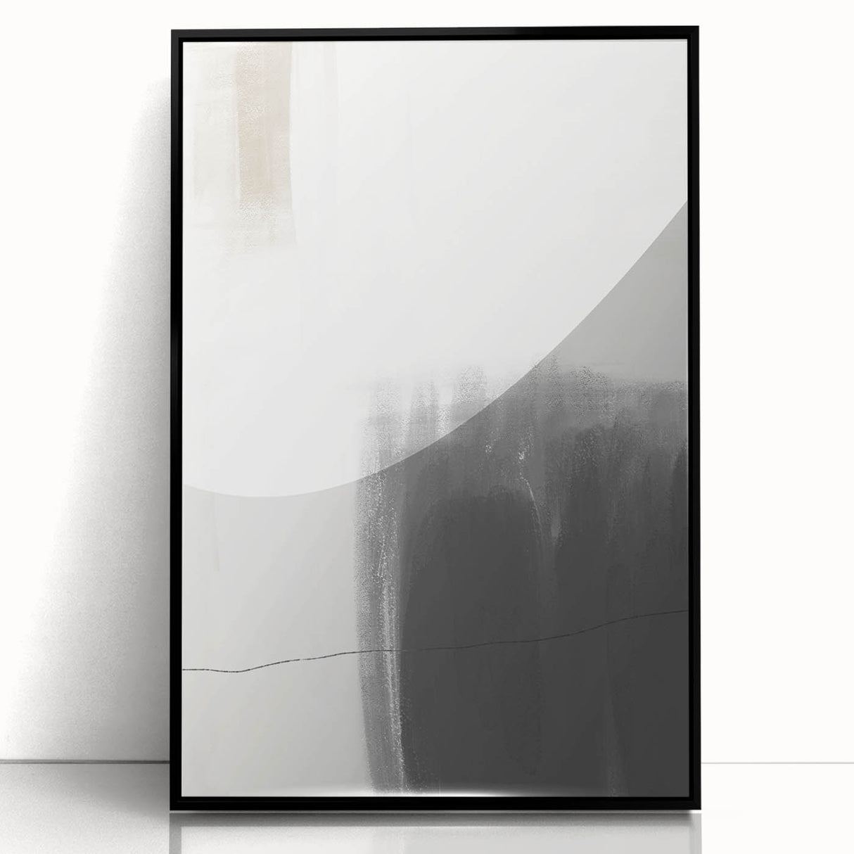 Dining Room Wall Art – Modern Monochrome Abstract Canvas Print