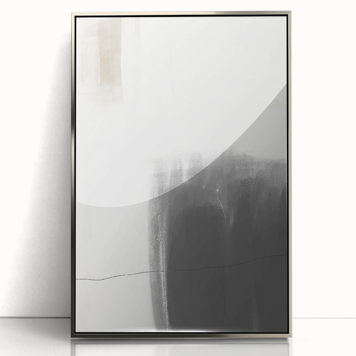 Dining Room Wall Art – Modern Monochrome Abstract Canvas Print
