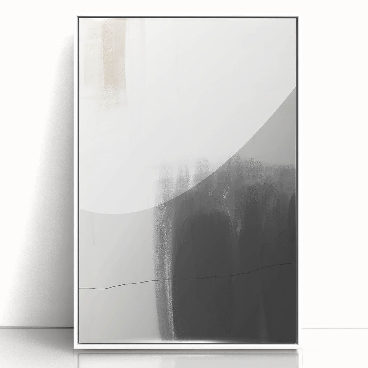 Dining Room Wall Art – Modern Monochrome Abstract Canvas Print