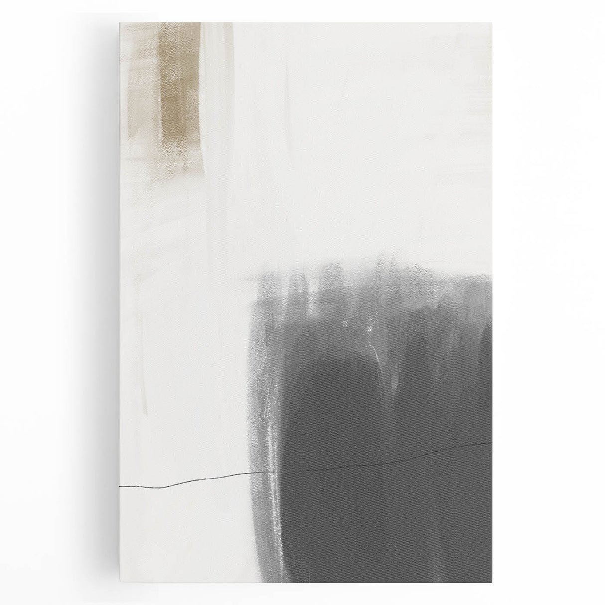 Dining Room Wall Art – Modern Monochrome Abstract Canvas Print