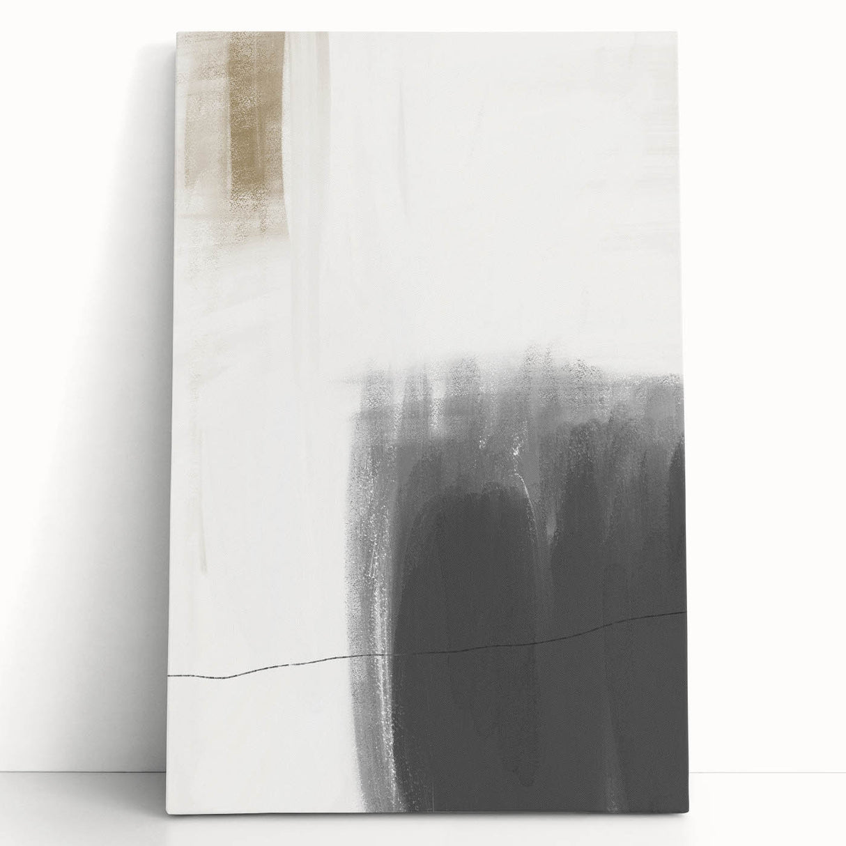 Dining Room Wall Art – Modern Monochrome Abstract Canvas Print