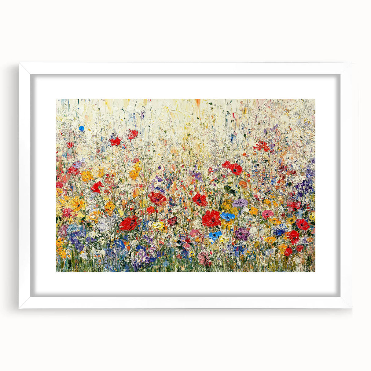 Abstract floral frame artwork featuring vibrant colors and intricate designs, set against a white background, ideal for home decor and wall embellishment.
